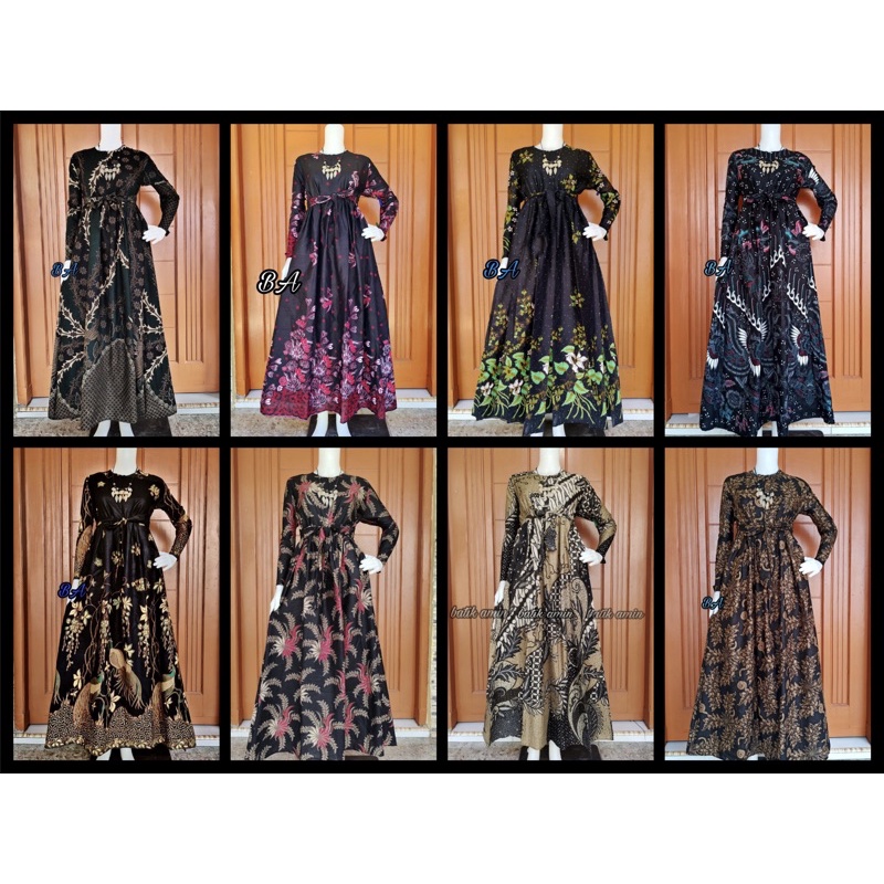 GAMIS BATIK LASEMAN PEKALONGAN MANGGAR PADI SEKAR CANTIK KUBIS KIPAS DAUN KUPU NADINE GENDIS ALLSIZE