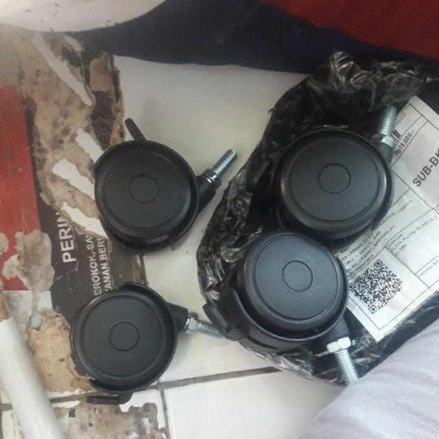 Roda Kursi Plastik 2 (50 Mm) Model Baut Drat + Rem