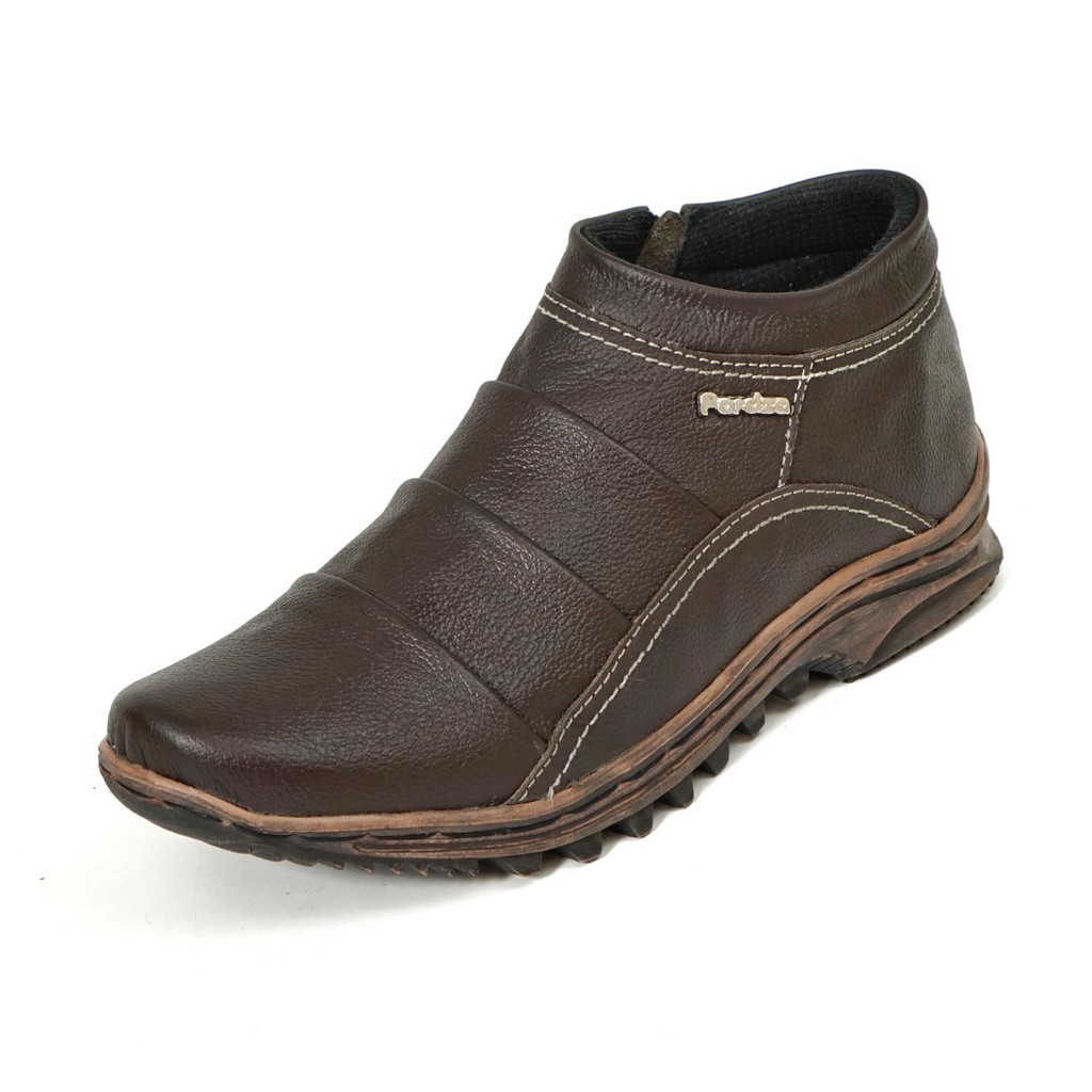 Sepatu Boots Casual Pria Kulit Asli Sepatu Boot Touring Model Single Zipper T002 DP