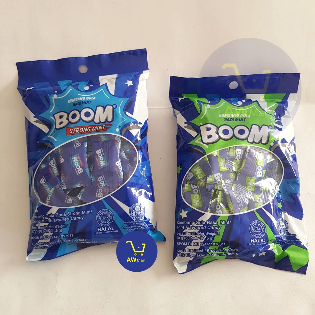 PERMEN BOOM KEMBANG GULA RASA MINT (MINT/STRONG MINT) 90G