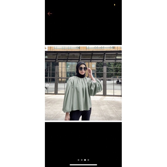 summer blouse vanilla hijab in sage