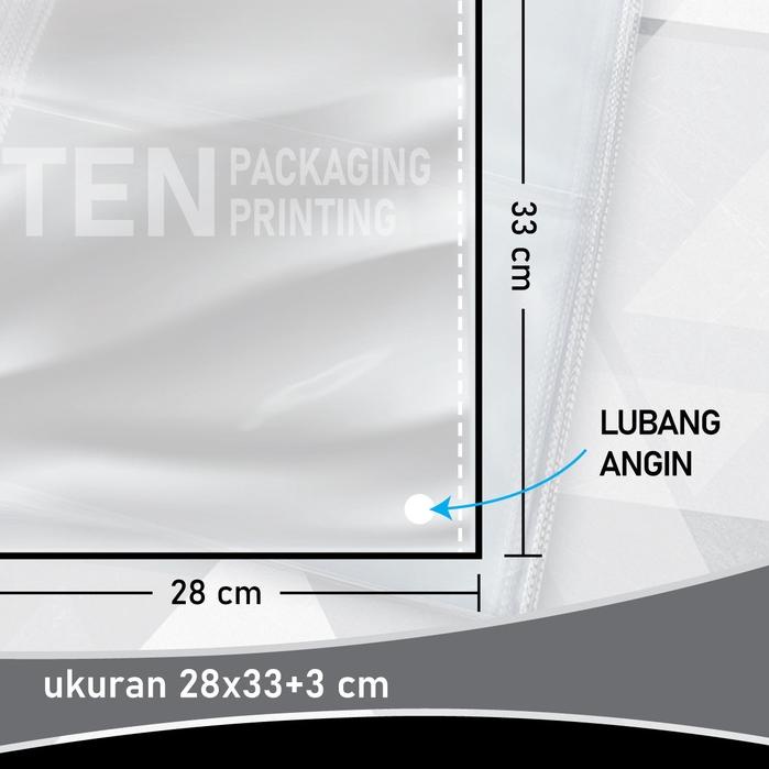 

Plastik OPP 28x36cm [30 Mic] + Double Press + Lubang Angin (100 pcs)