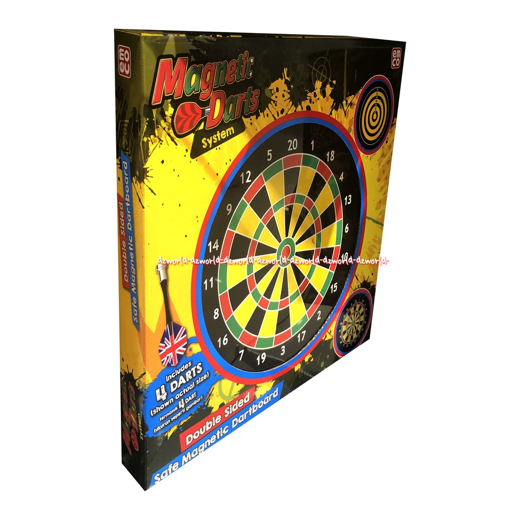 Emco Magnet Darts Double Sides Safe Magnetic 4 Dart Mainan Panahan