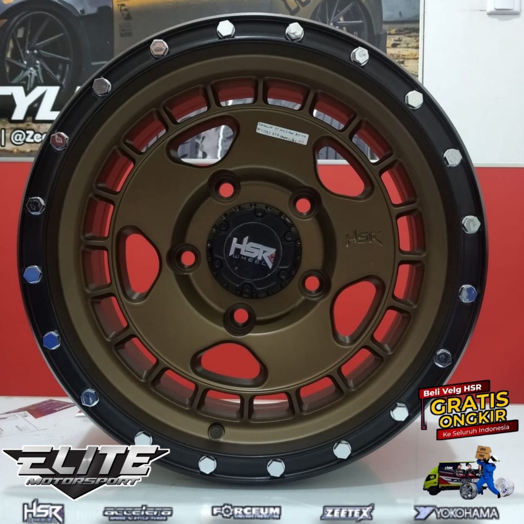Velg mobil Jimny Katana Feroza Ring 15x7 Lubang 5 Pcd 139.7 Velg HSR MAHAWA