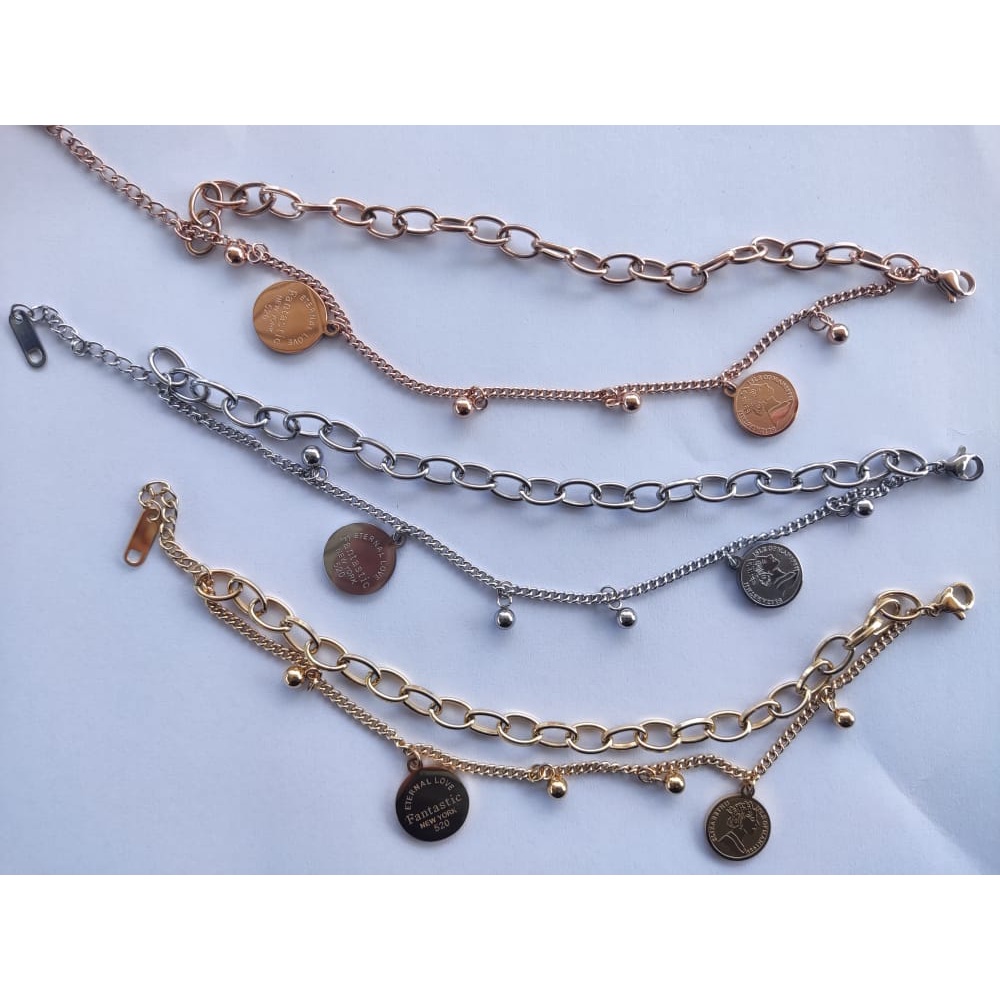 Gelang GL70 Stainless Steel / Titanium Premium Fashion Wanita Gelang Unik Lucu Keren Bagus Banget /Deluna/ BS