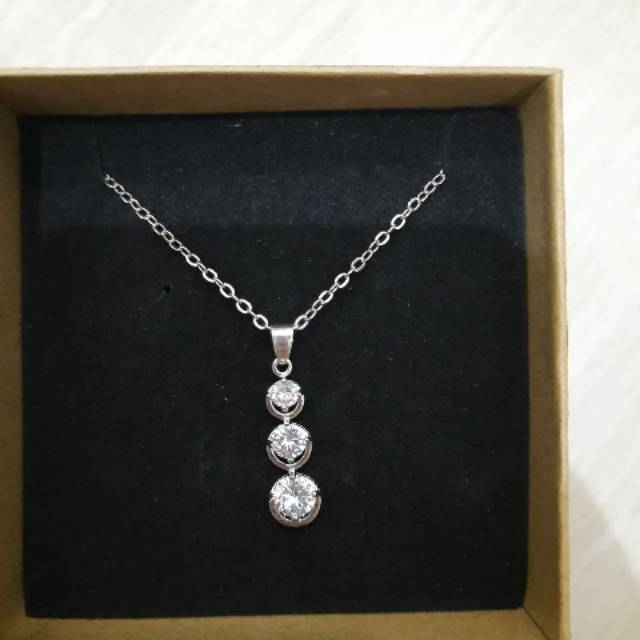 Kalung Rodhium Lapis Emas 18 karat