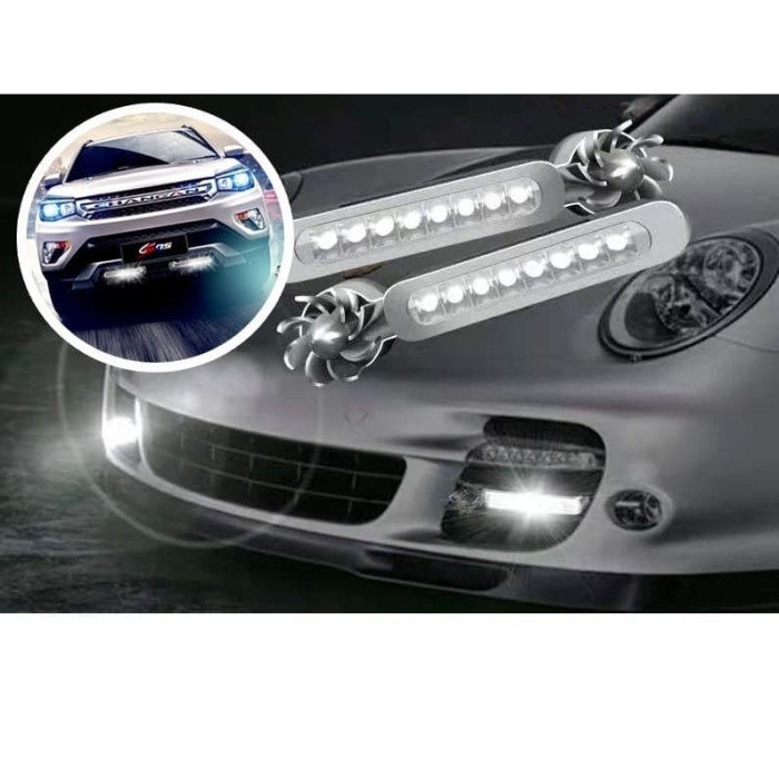 Lampu LED DRL Model Kipas 8 Mata Tenaga Angin 8 Titik