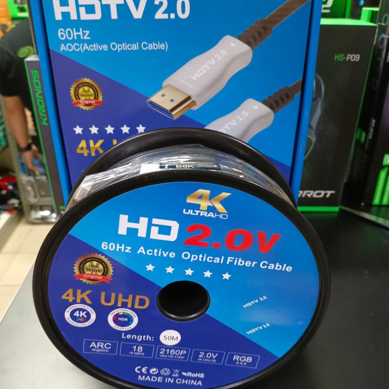 Kabel HDMI Fiber Optic 50Meter Support 4K UHD