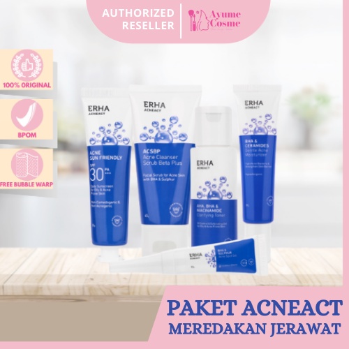 AYUME || PAKET HEMAT ERHA ACNEACT | MEREDAKAN JERAWAT DAN KEMERAHAN BERUNTUSAN | SKINCARE MENYEMBUHK