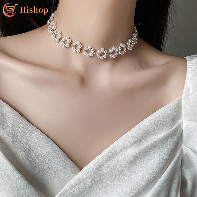 Pearl Necklace Korean Style Elegant Choker Women Fashoin Jewelry Accessories