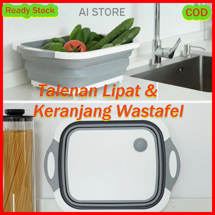 Talenan Lipat dan Keranjang Wastafe l|Wastafel Lipat 2 in 1 Murah Berkwalitas