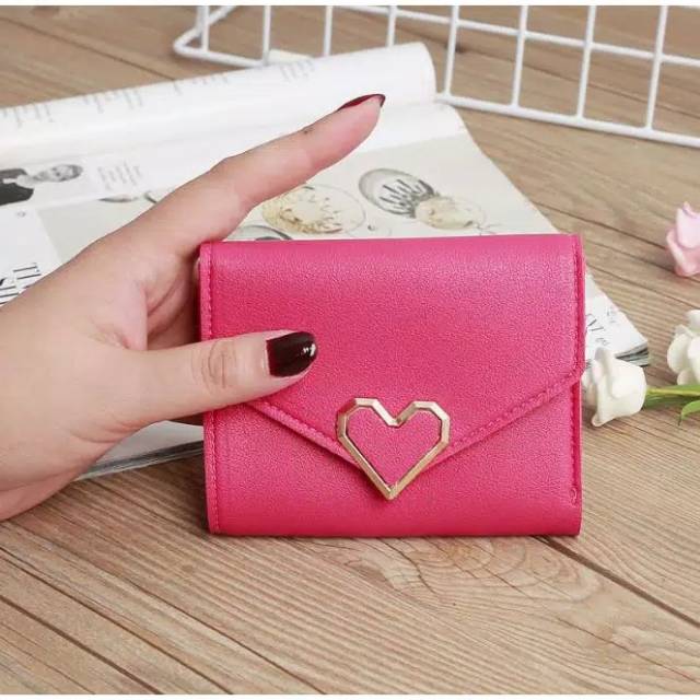 SC✌ DL065 Dompet Wanita kartu koin Mini LOVE Fashion Wanita Kekinian Dompet Wanita Murah Import-8