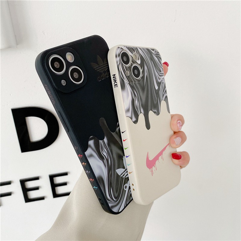 Fashion Nike &amp; Adidas Soft Case iP iPhone 7 8 + Plus X XR XS Max 11 12 13 Pro Max SE 2020 Black Casing