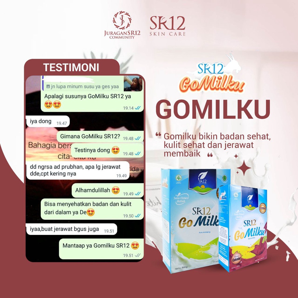 Susu Kambing Etawa Susu Etawaku Platinum Go Milku SR12 Susu Go Milku SR12 Susu Penggemuk Badan BPOM