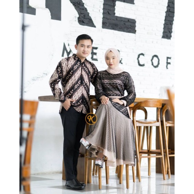 DRESS COUPLE KEMEJA BATIK NILAM BLACK | DRESS TERBARU DRESS LEBARAN BAJU PESTA TERBARU