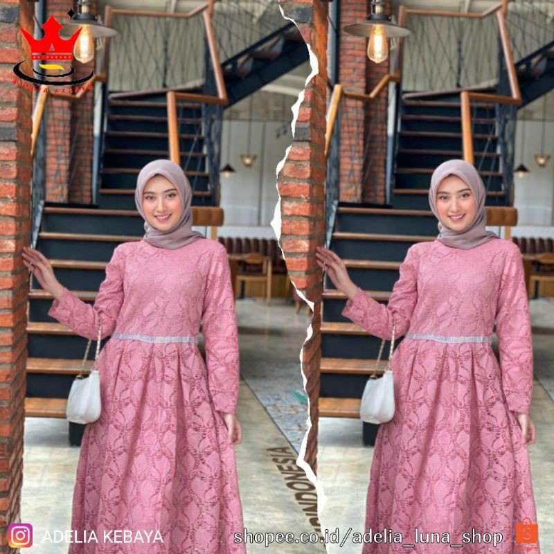 PB&gt; GAMIS KEBAYA ANGGUN / KEBAYA BRUKAT / BAJU GAMIS MODERN / BAJU GAMIS LIS PINGGANG / KEBAYA PESTA