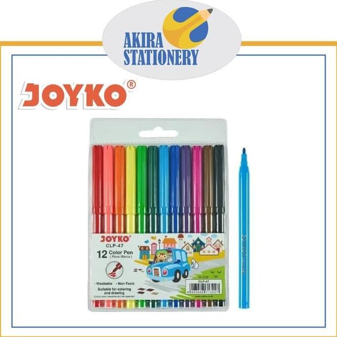 

(BISA COD) Terpercaya Color Brush Pen / Pena Kuas Warna Joyko Clp-47 (12 Warna) TERBATAS Kode 687