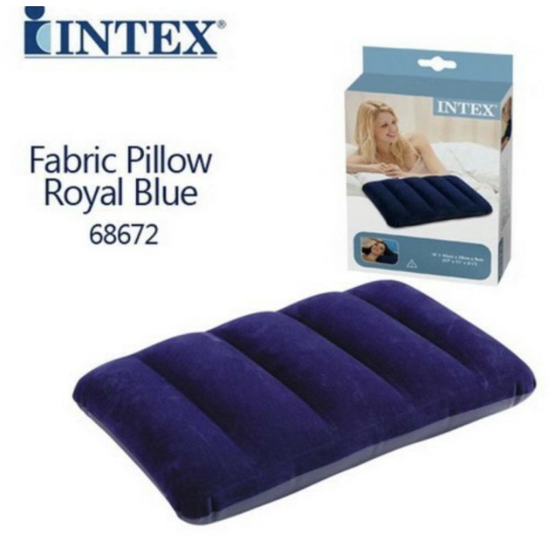 Bantal Angin Intex Fabric Pillow Royal Blue Portabel 68672