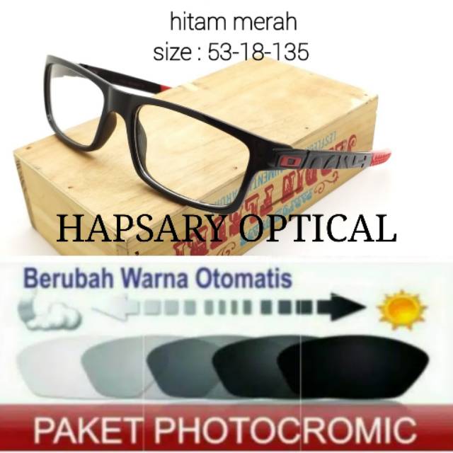 Paket Hemat Frame Kacamata Sporty Free Lensa Photocromic Anti UV, Kaca mata Minus Anti Radiasi