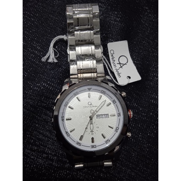 jam tangan pria rantai Christyan Arden waterresistant free kotak dan batrae cadangan