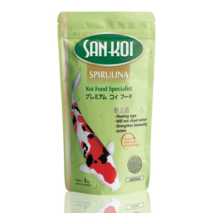 SAN KOI SPIRULINA MEDIUM 5MM 1KG MAKANAN IKAN KOI PREMIUM