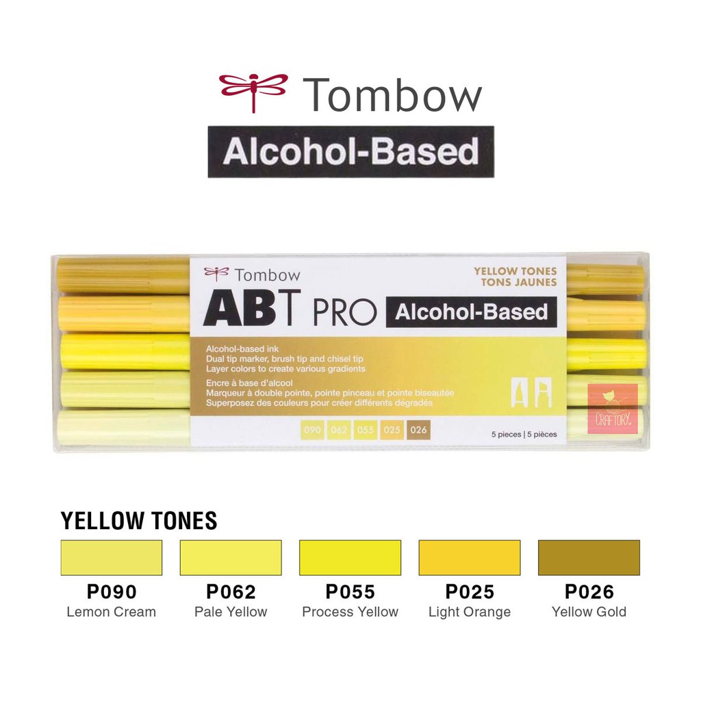

Tombow ABT Pro Art Markers - Yellow tones set 5 Colours Pen Brush