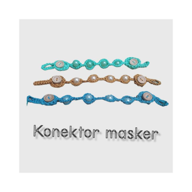 konektor masker rajut mutiara