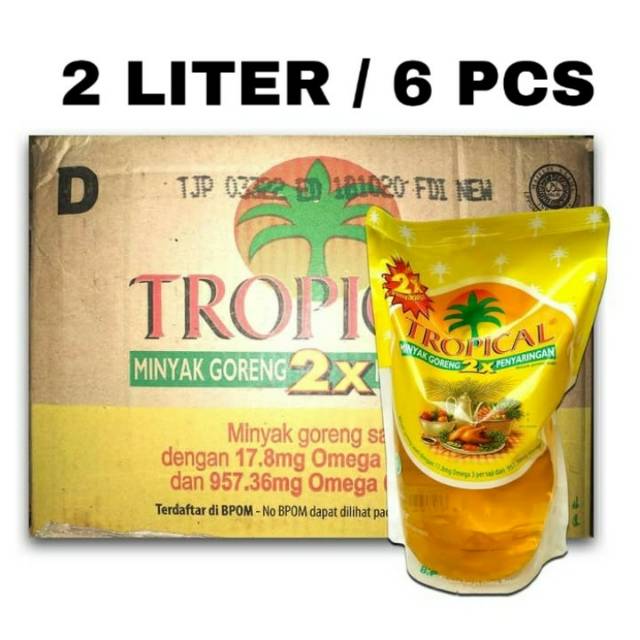 

Minyak Goreng Tropical Pouch 2L EXP:2026 [2Liter/6Pcs]