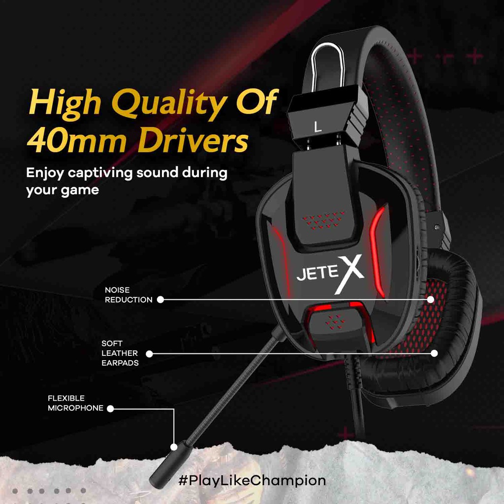 Headset Gaming Headphone Gaming with Noise Cancelling JETEX GA6 - Garansi 2 Tahun