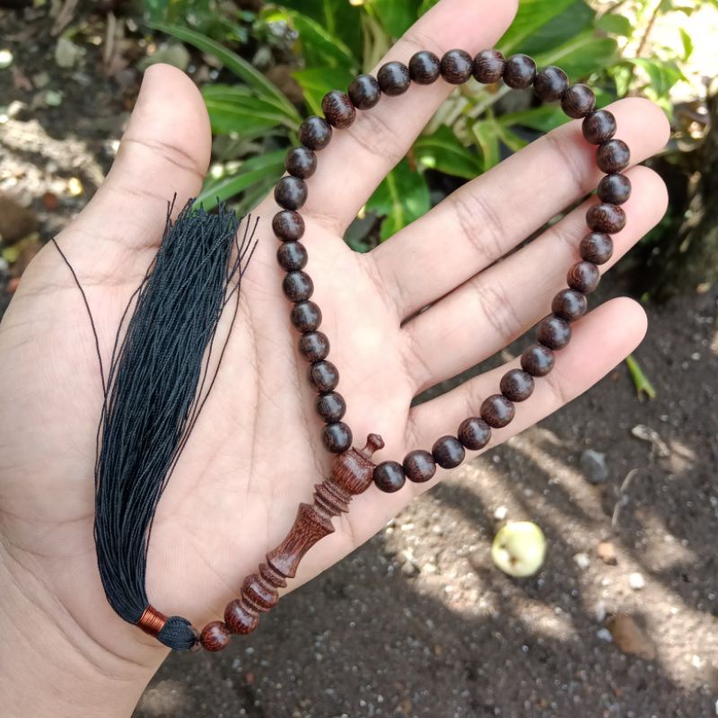 Tasbih Kayu Galih Asem Size 7mm 33 Butir ORIGINAL!!