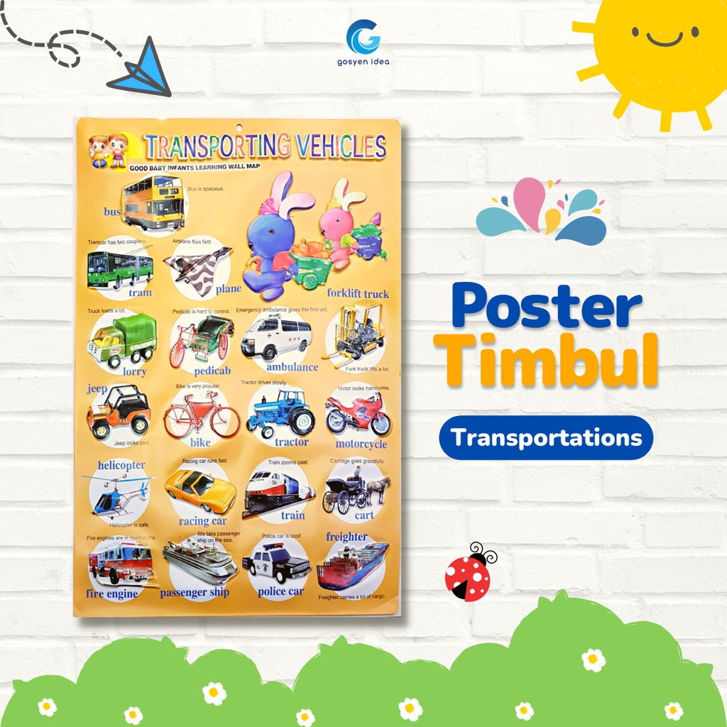 

Poster Timbul Edukasi Anak Belajar Transporting Vehicles