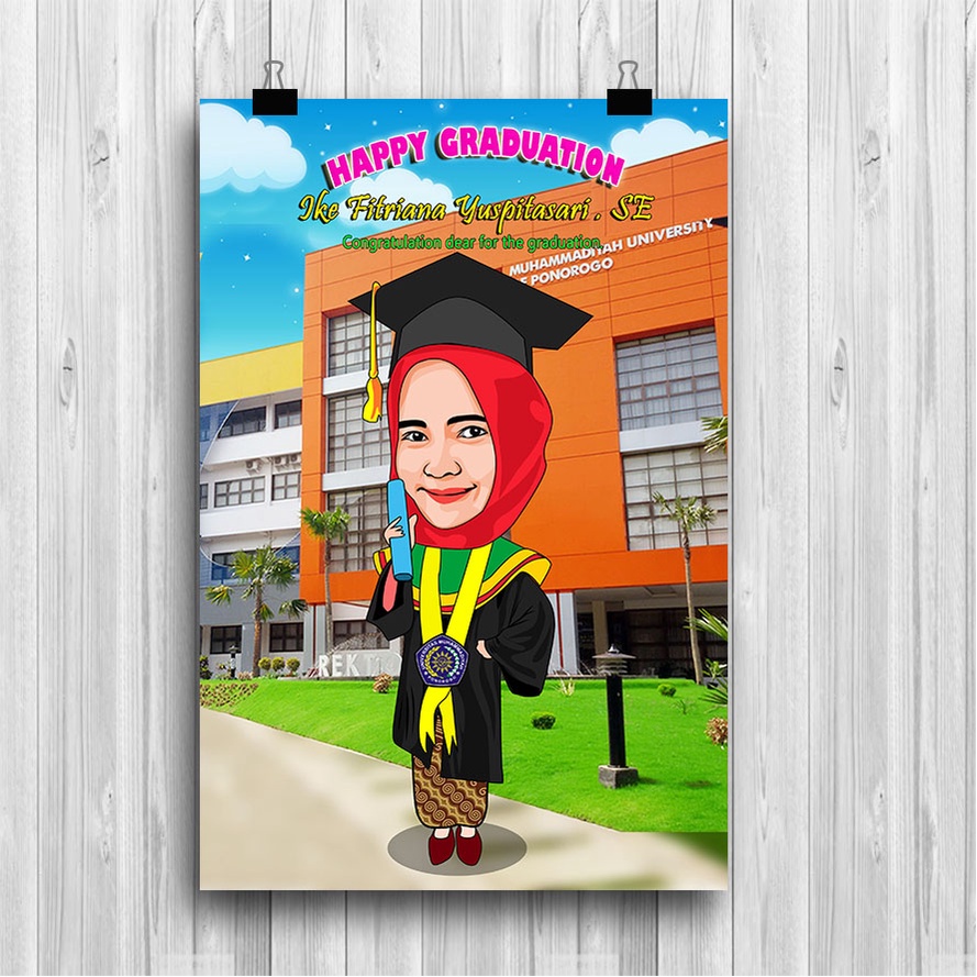Jasa Edit Foto Wisuda karikatur wisuda