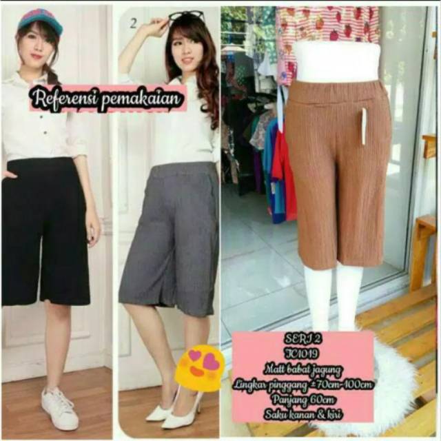 Celana kulot pendek 7/8 dewasa premium STANDAR & JUMBO-5