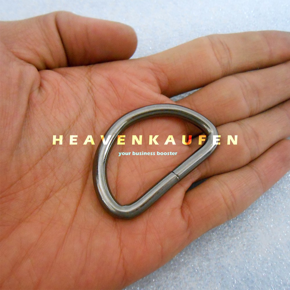 Ring D Tas 3,8 cm Hitam Black Nikel Tebal Kualitas Premium