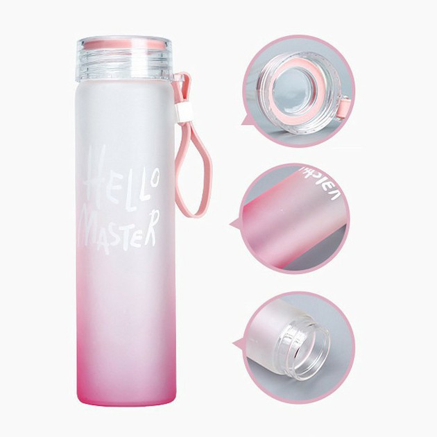 BOTOL MINUM KACA HELLO MASTER GRADIENT GLASS BOTTLE