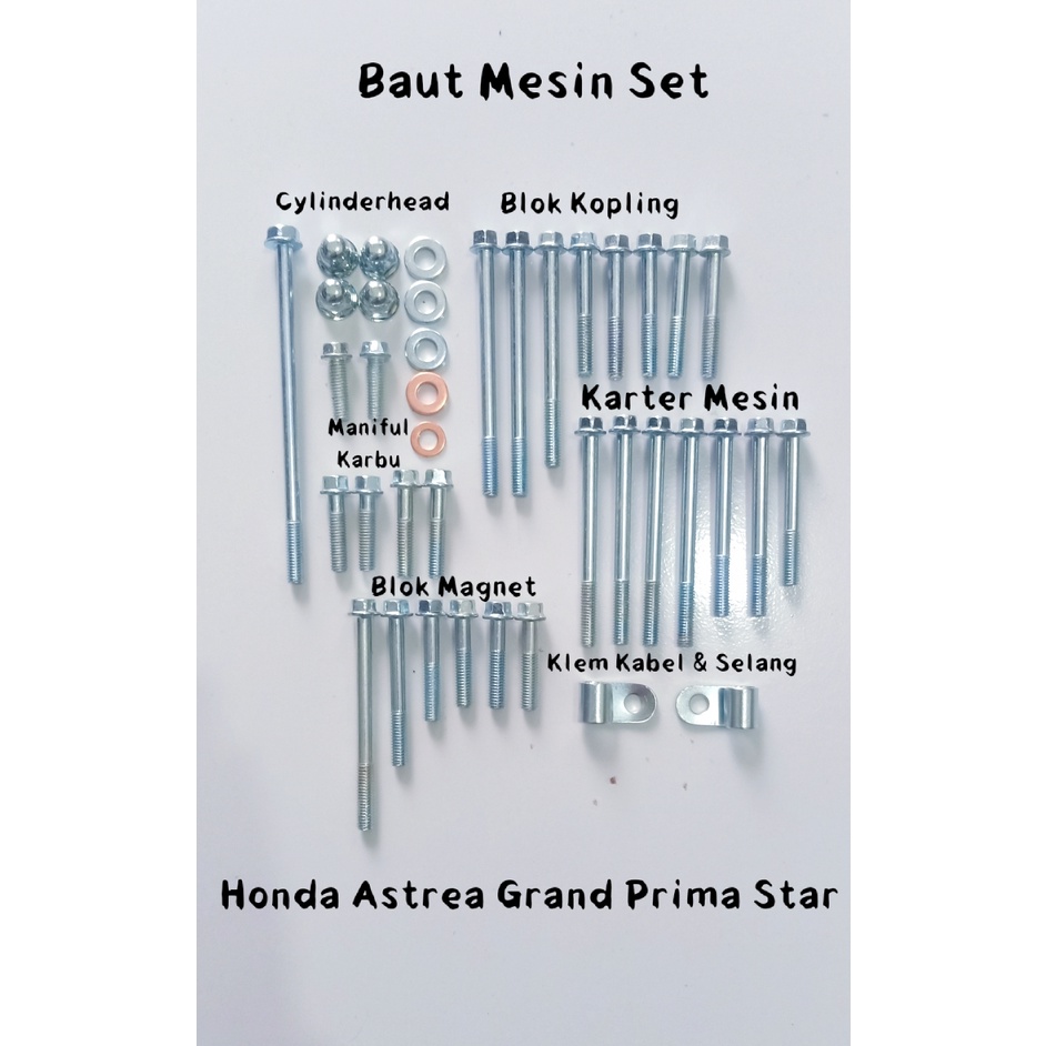 Baut mesin set  Astrea grand prima star impresa