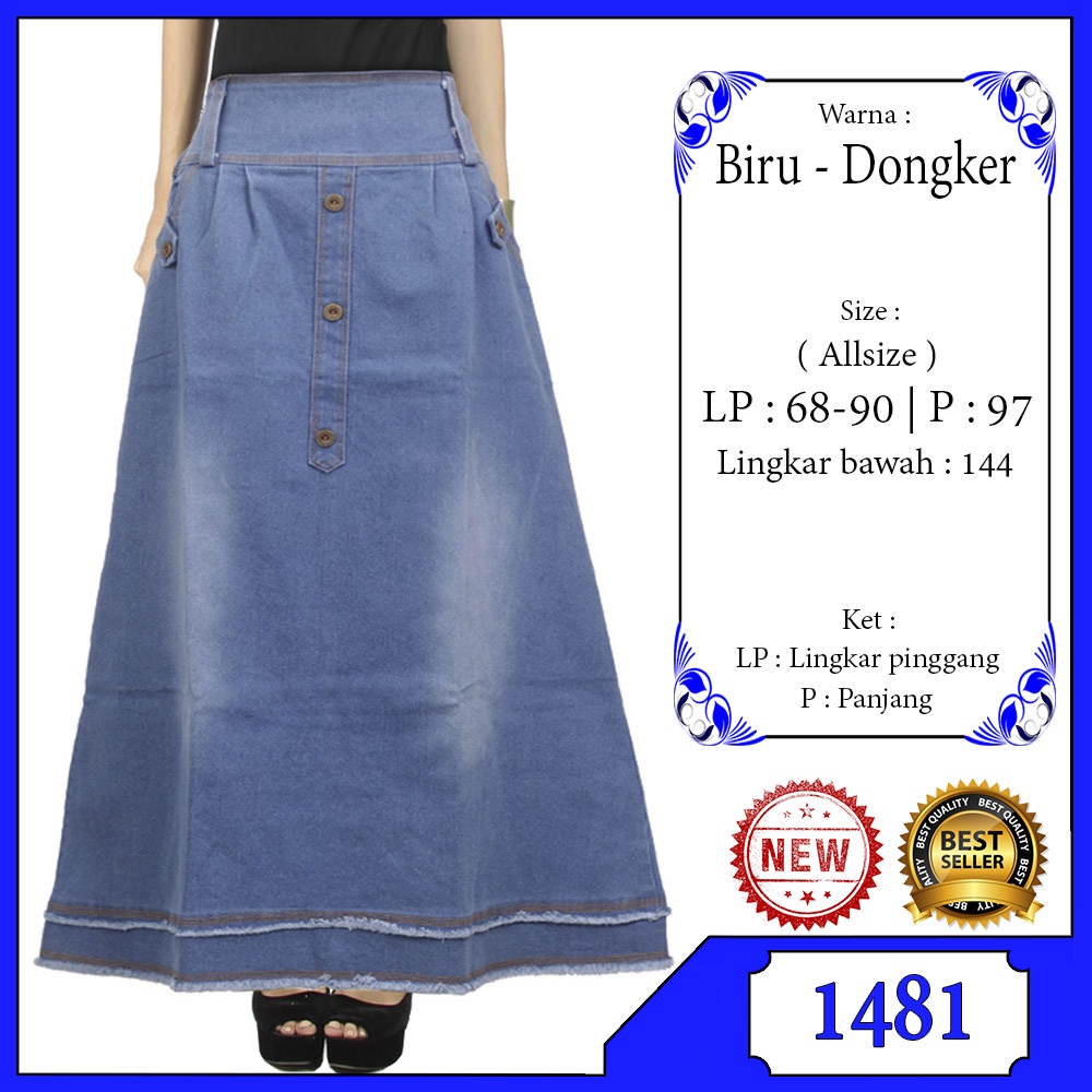 Rok Panjang Jeans Model Span Rok Span Jeans Bahan Jeans Strech Bisa untuk Remaja dan Dewasa