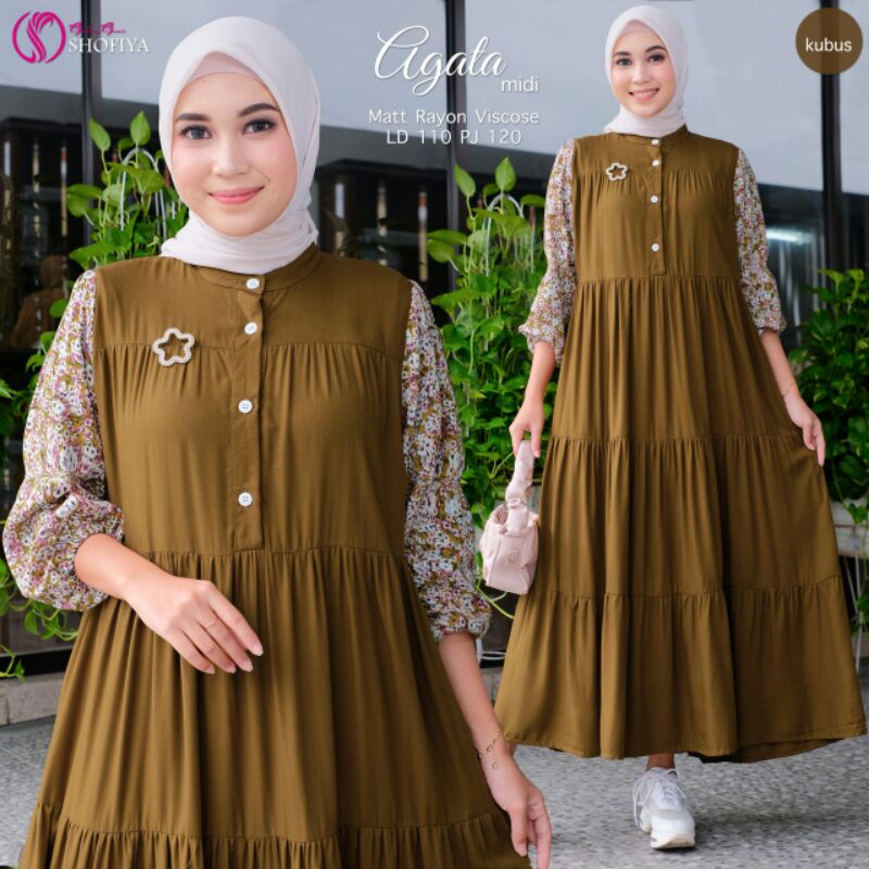 AGATA  &amp; VIONA, SAFIGA,, STEFANI Midi Dress Ori by Shofiya]4