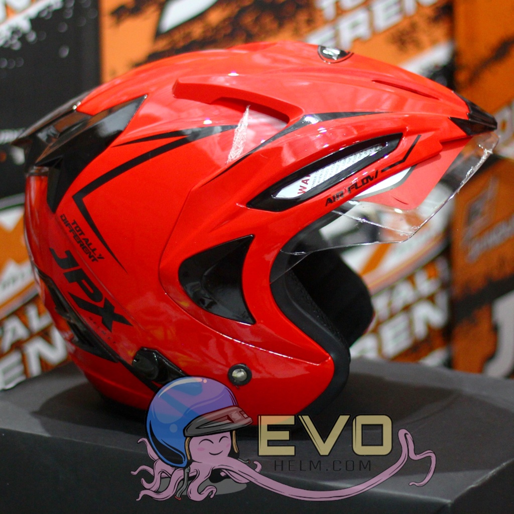 HELM JPX HALFFACE_JPX SUPREME - FIRE RED / BLACK ( ONGKIR 2KG) JPX HALFFACE JPX SUPREME