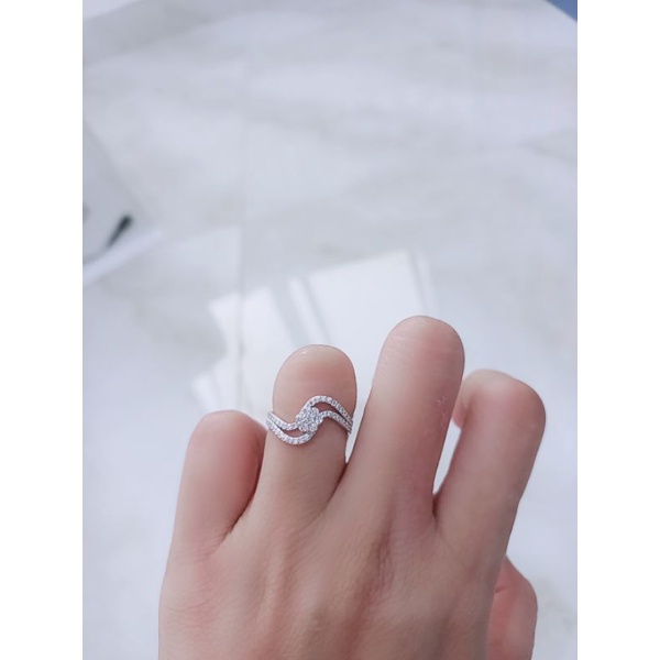 cincin spiral bunga full mp / cincin perak asli silver 925 lapis emas / cincin fashion wanita impor