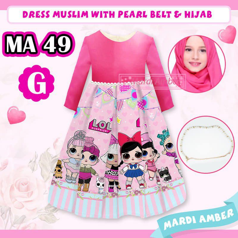DKPS Baju Gamis Anak Kecil Karakter LOL Baju Gamis Anak Kecil Umur Usia 1 2 Tahun Baju Lebaran Hari 