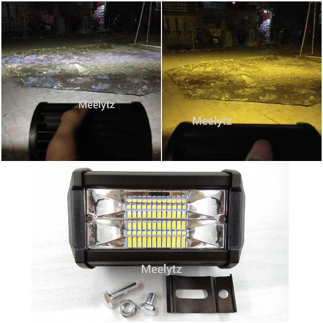 Lampu tembak LED CWL 24 mata 2 warna putih dan kuning 3 mode strobol