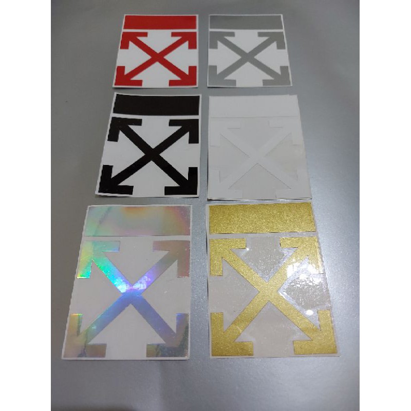 STICKER LOGO OFF WHITE ARROW CUTTING