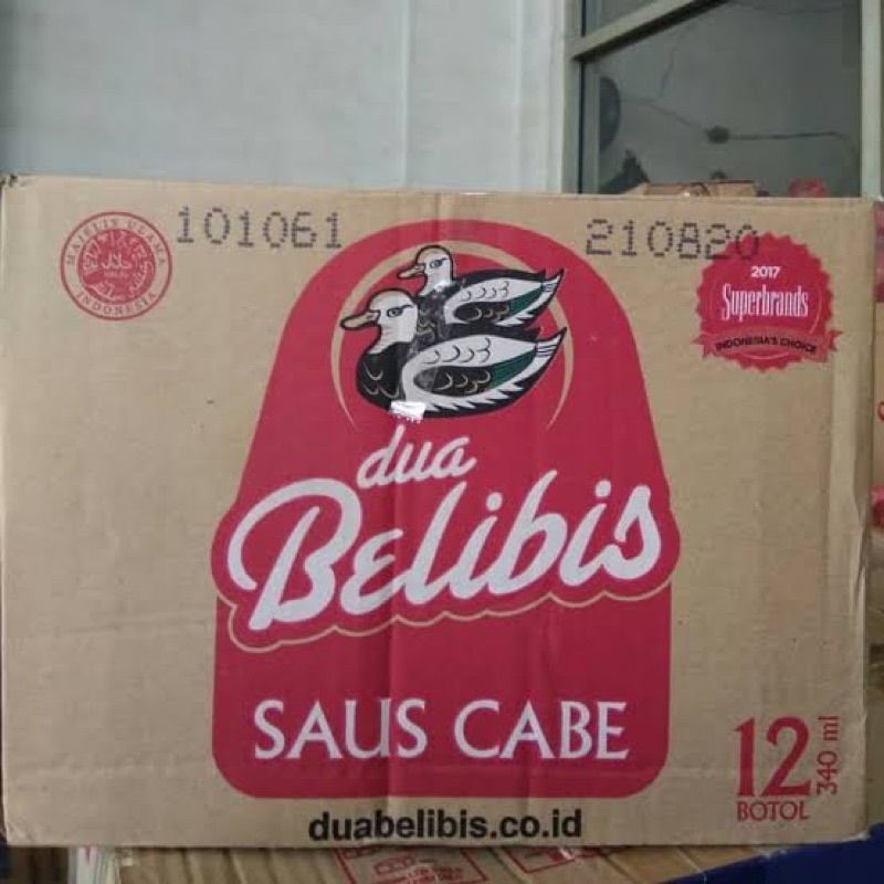 Dua belibis saus cabe 340 ml dus isi 12 / Saos Cabe belibis 340ml / Saos sambal belibis botol beling 340 dus