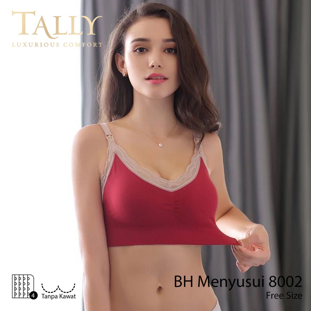 Bh Menyusui Tanpa Kawat Busa Tipis Tally Bahan Rajut / Bra Nursing Maternity BH 8002