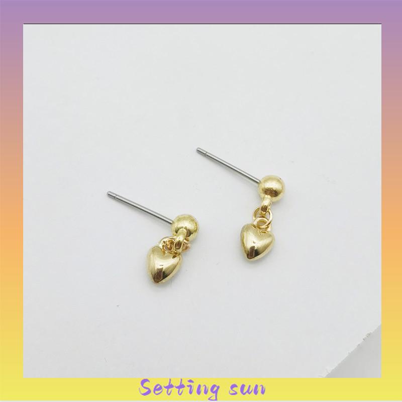 Anting Cinta Kecil Tetesan Air Kecil Berbentuk Hati Desain Niche Anting Sederhana Kelas Atas TN