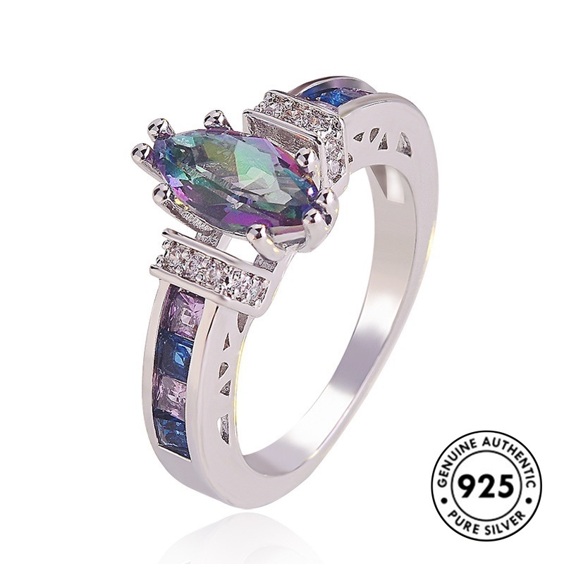 Cincin Amethyst Bahan S925 Silver Untuk Wanita