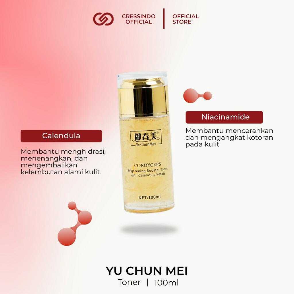 [BPOM ORIGINAL LOKAL] YU CHUN MEI CORDYCEPS Brightening Toner With Calendula Petals 100ml