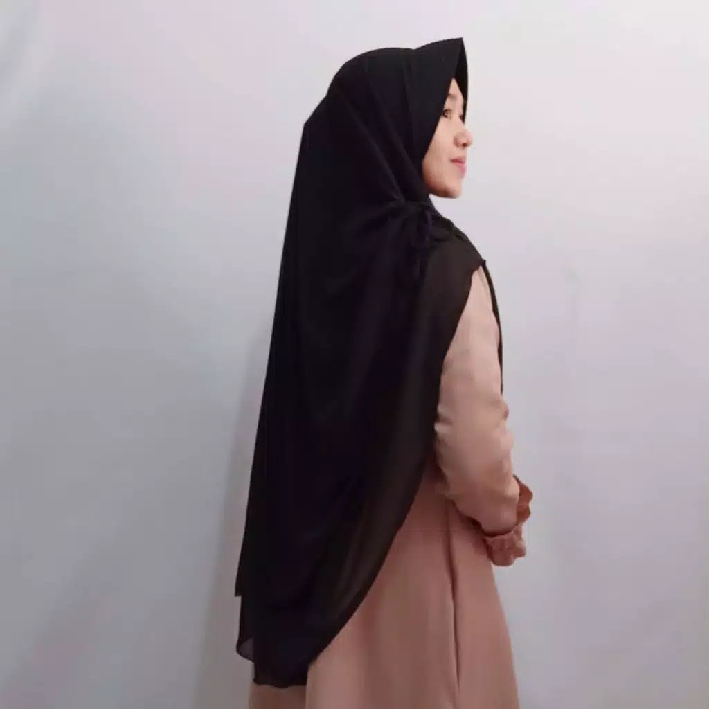 PREMIUM KHIMAR JUMBO MALIKA CERUTY ARMANY-HITAM