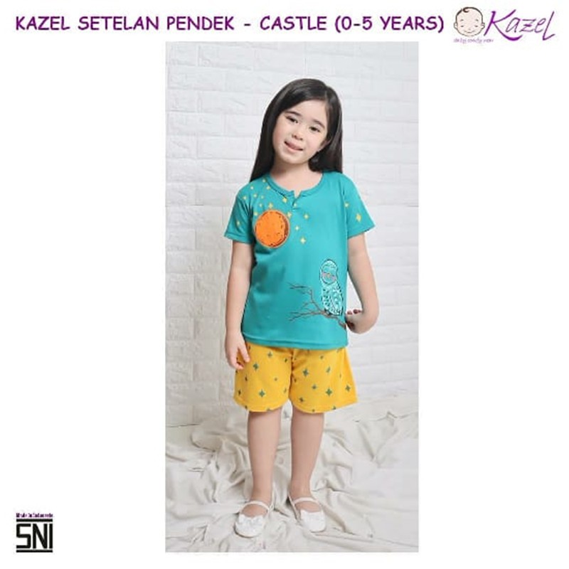 Kazel Setelan Pendek Castle edition Girl 3pcs Baju Bayi Perempuan